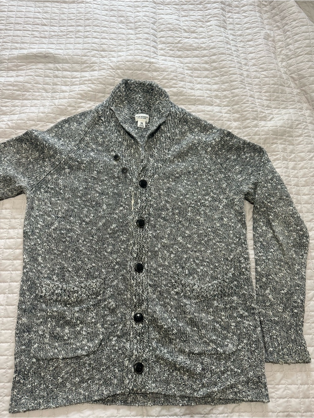 Men's Marled Shawl Collar Button-Up Cardigan - Gray